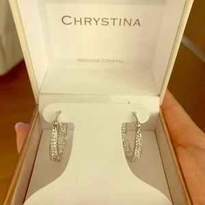 Crystal hoop earrings